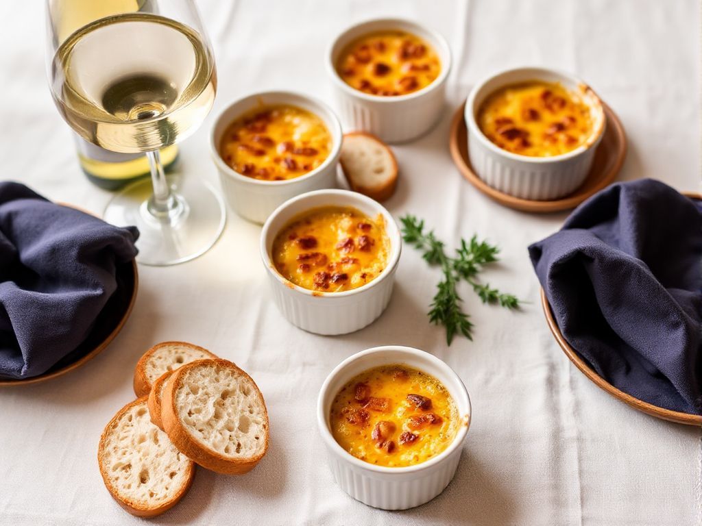 Elegant Dinner Table with Crab Brûlée Spread